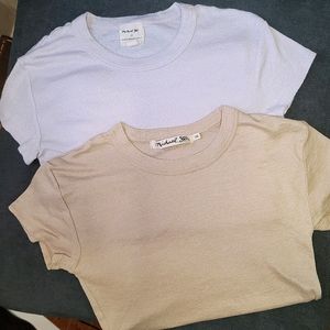 Michael Stars Shine Cap Sleeve Crew Neck Tee Bundl